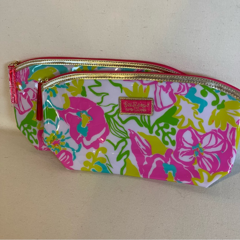 Lilly Pulitzer Vibrant‎ Floral Pouches- Set of 2